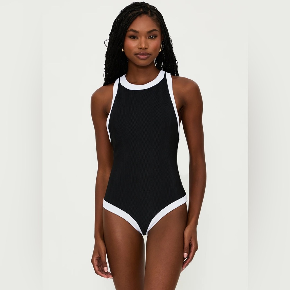 Beach Riot Black and White Racerback One Piece